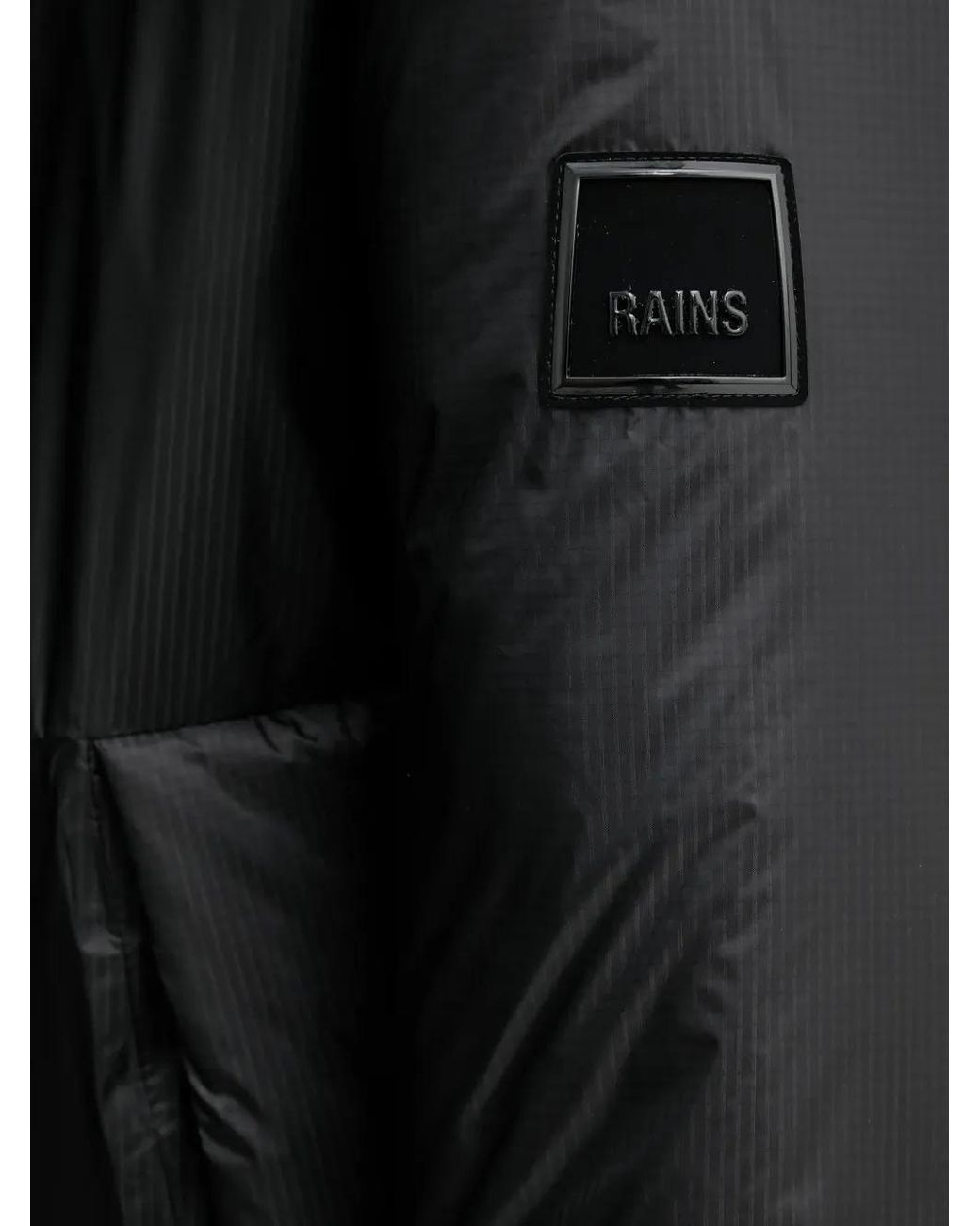 Rains Black 17240 Torna Insulated Hooded Panelled Jacket