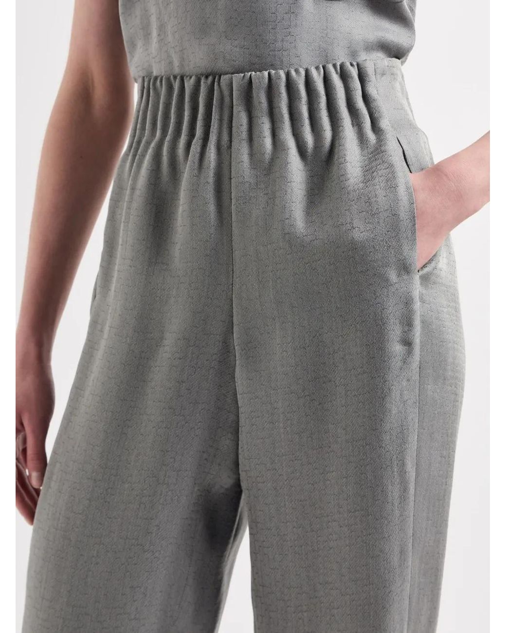 Emporio Armani Gray Elasticated-Waist Trousers