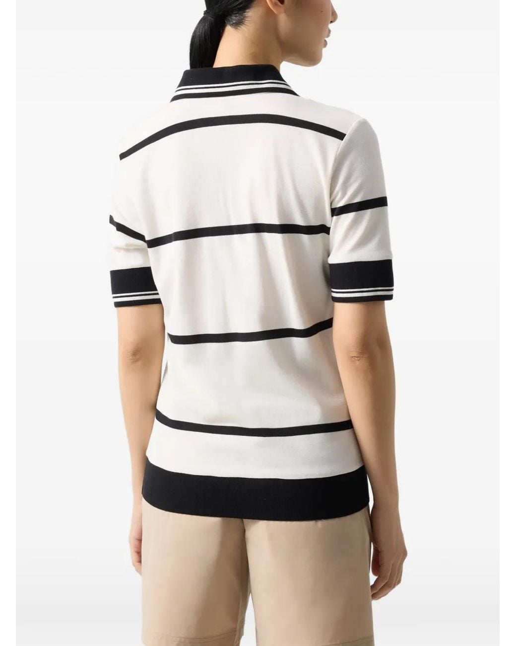 Bogner White Jessi Striped Polo Shirt
