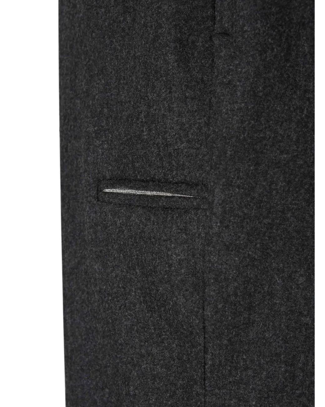 Peserico Black Pantalon Plissé À Ourlet Retourné