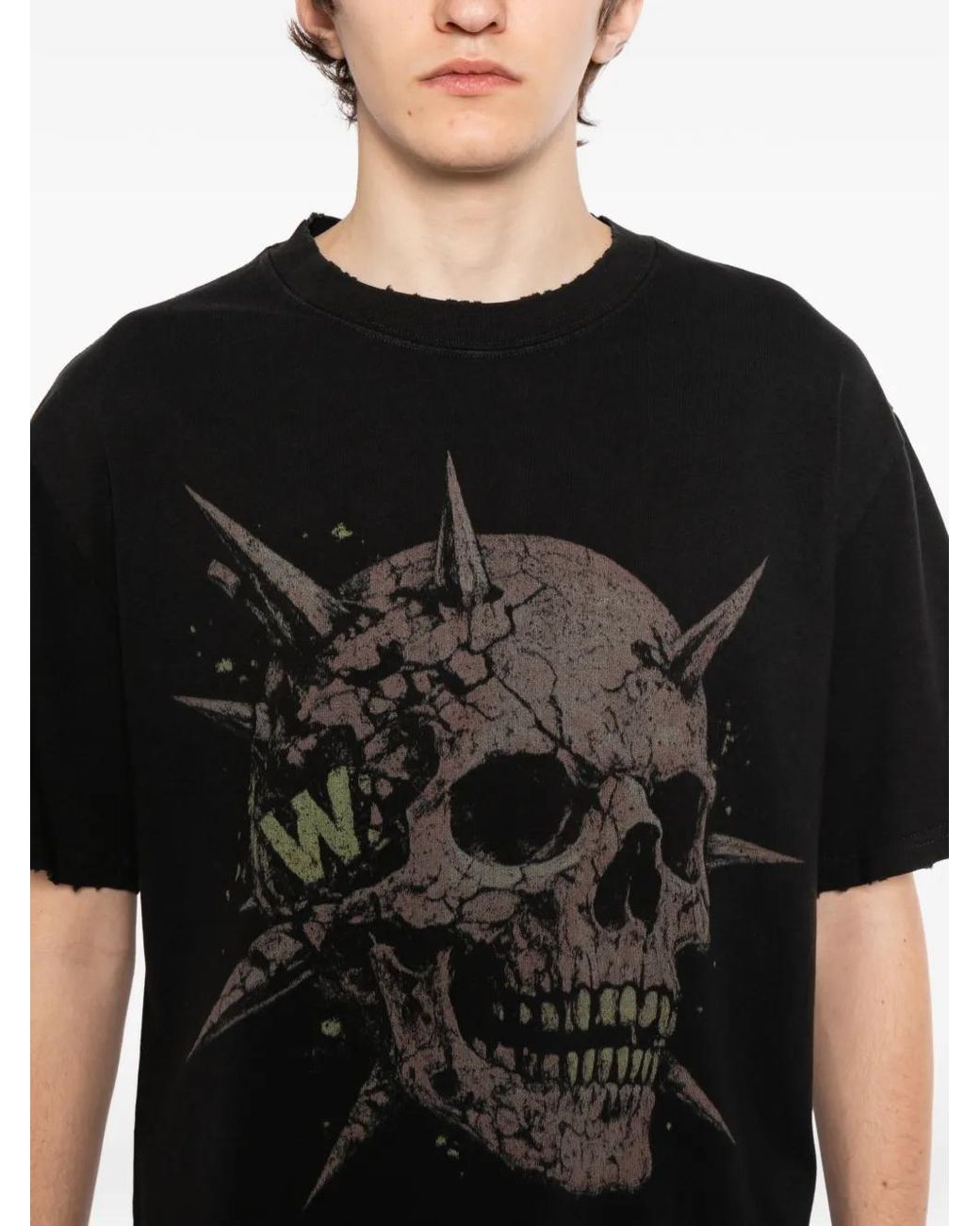 WARMAN Black Graphic-Print T-Shirt for men