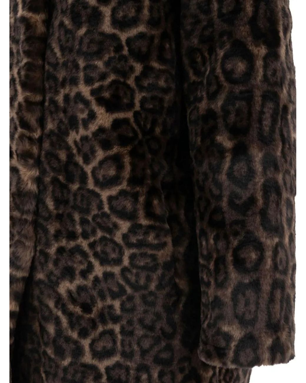 Apparis Black Blair Leopard-Print Faux-Fur Coat