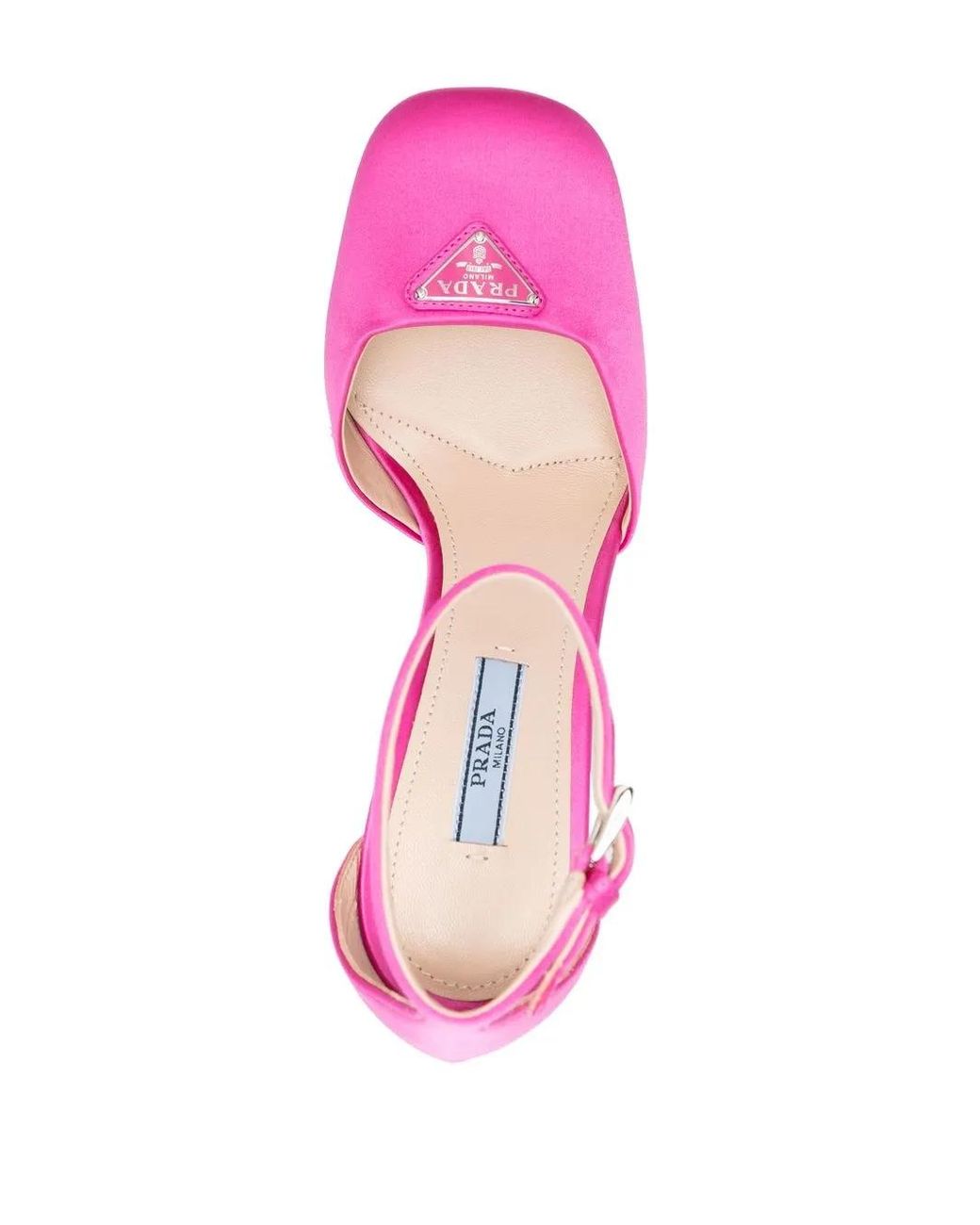 Prada Pink Logo-Plaque 135Mm Platform Pumps