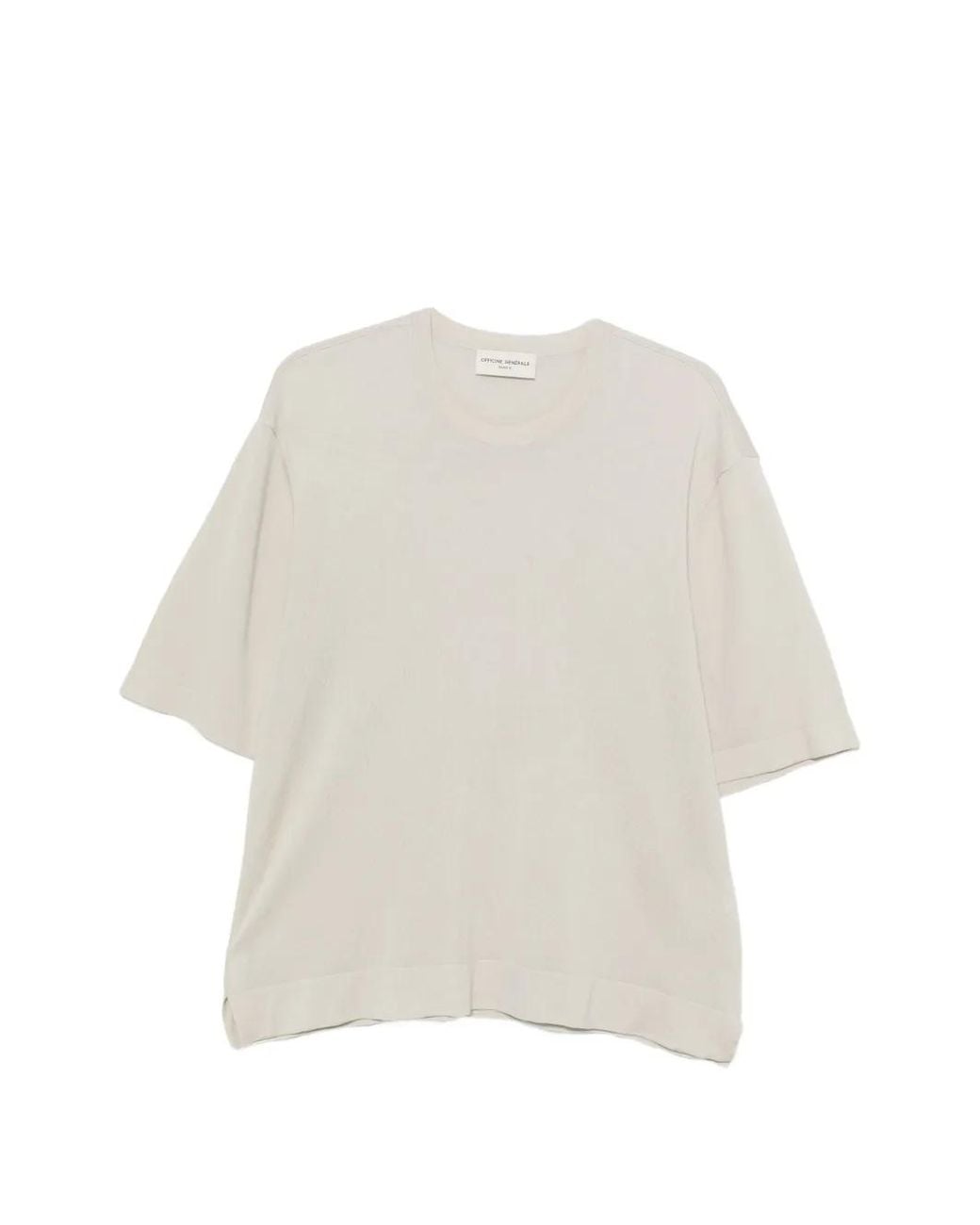 Officine Generale White Fine-Knit Crew-Neck T-Shirt for men
