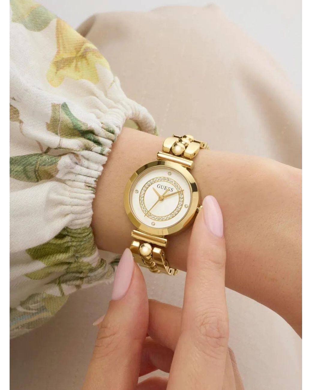 Guess Metallic Tone Analog Watch