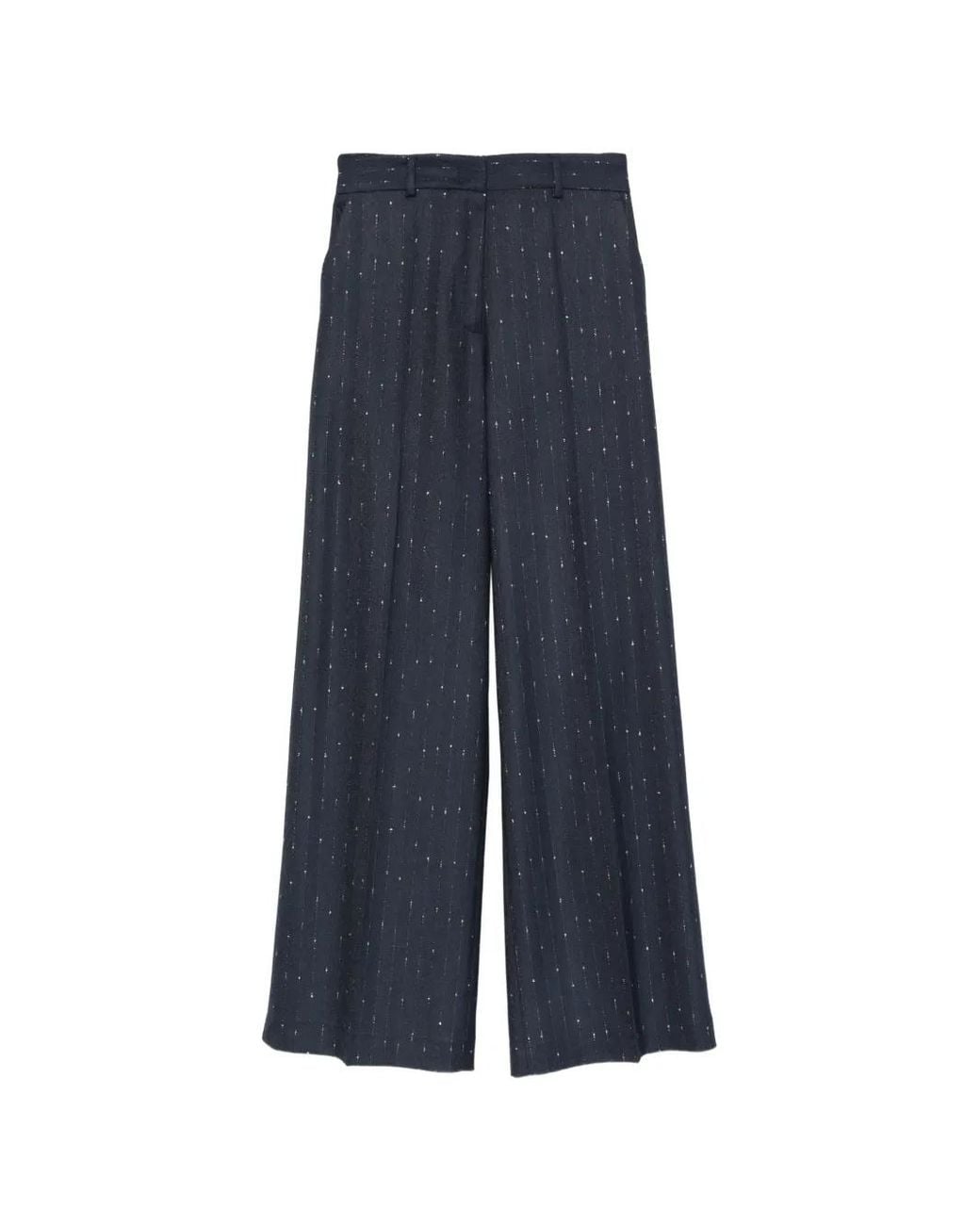 Manuel Ritz Blue Pinstripe-Pattern Trousers