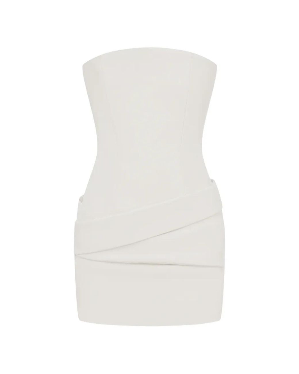 Alex Perry Strapless Drape Mini Dress in White | Lyst Australia