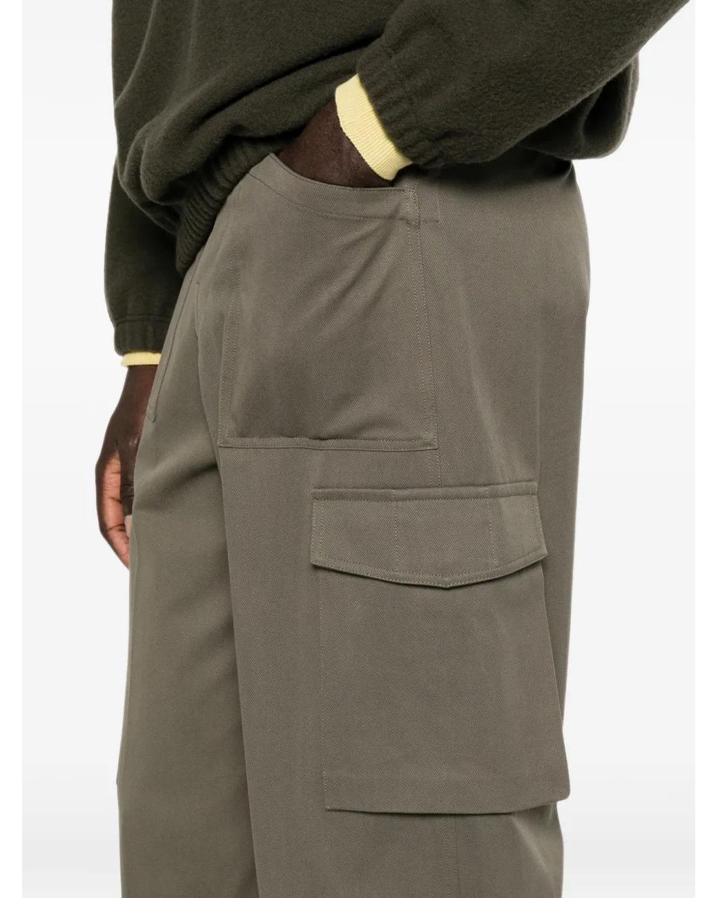 Rier Gray Belt-Loop Cargo Pants for men