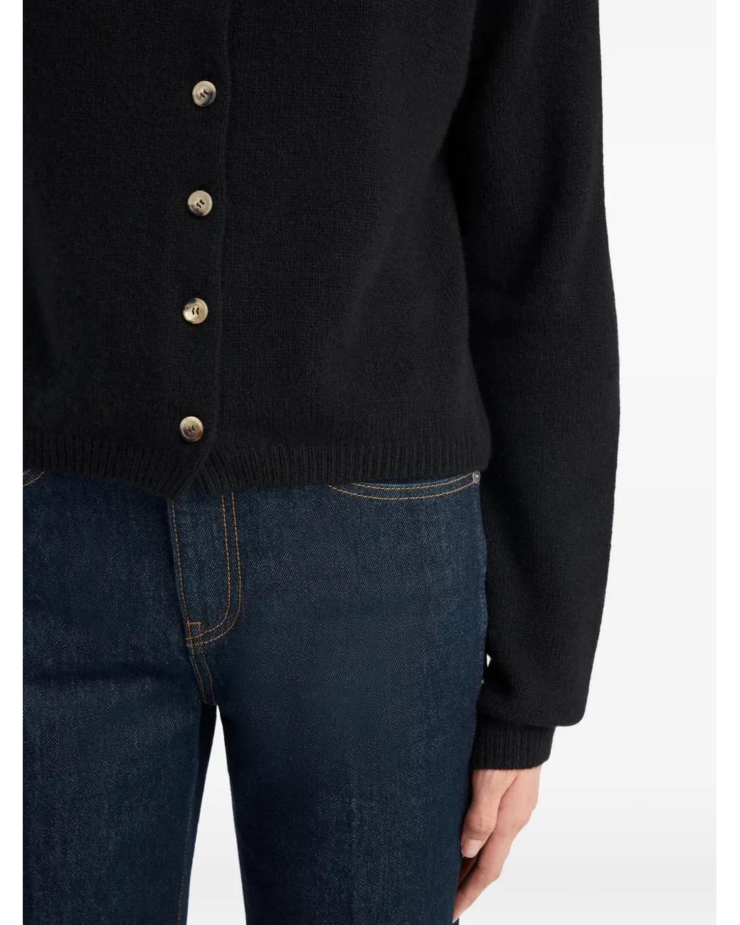 Khaite Blue Cardigan Annora En Marine De Minuit
