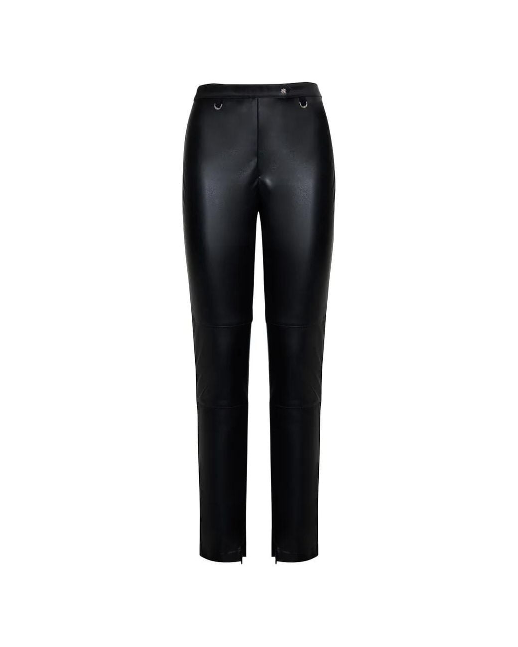 John Richmond Black Leather Slim-Fit Trousers