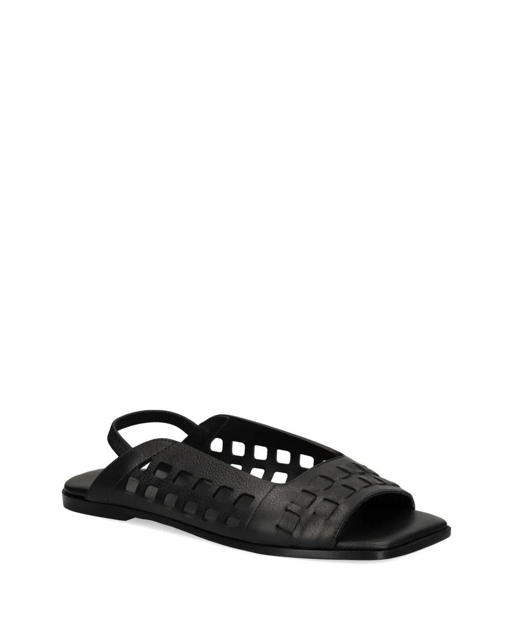Vic Matié Black Cut-Out Leather Sandals