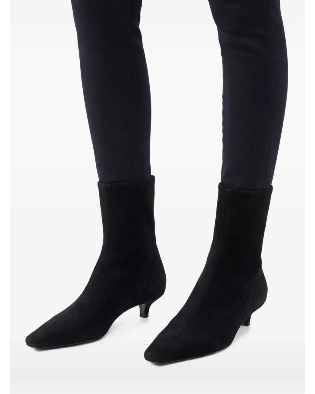 Totême Black Pointed-Toe Ankle Boots