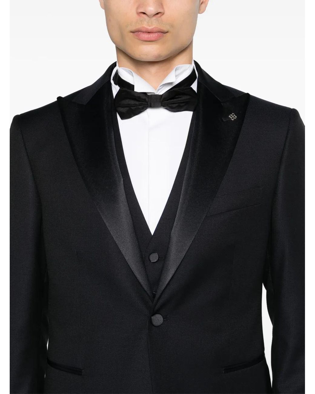 Tagliatore Black Three-Piece Single-Breasted Suit for men