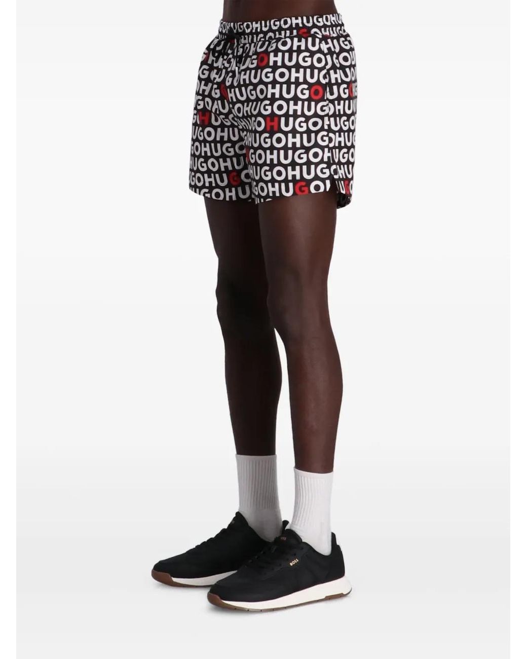 HUGO Black Tortuga Swim Shorts for men