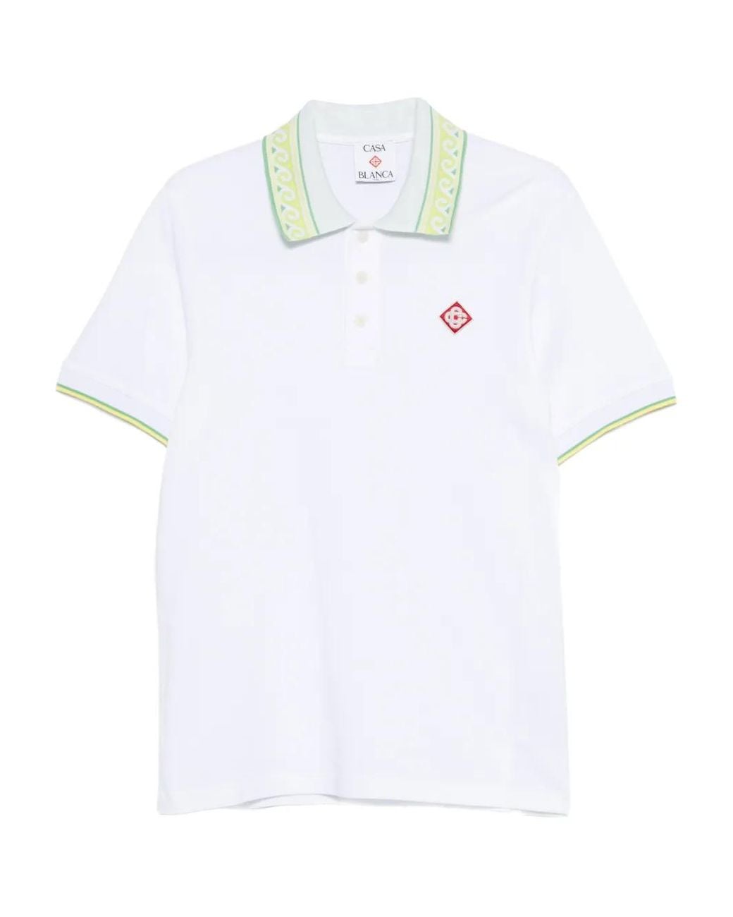 Casablanca White Textured Pique Polo For for men