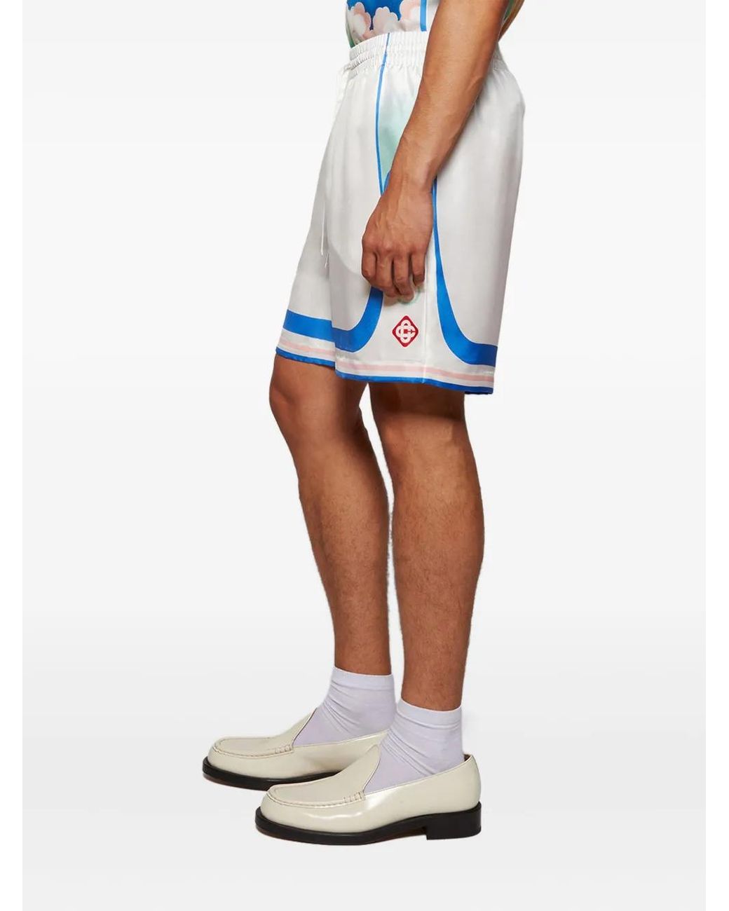 Casablanca White Drawstring Shorts for men
