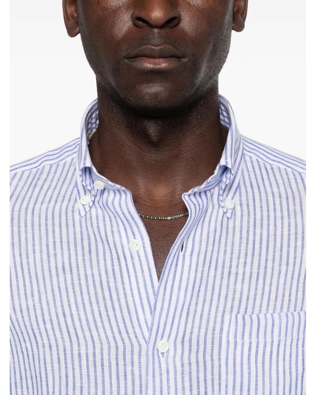 Truzzi White Striped Buttoned Shirt for men