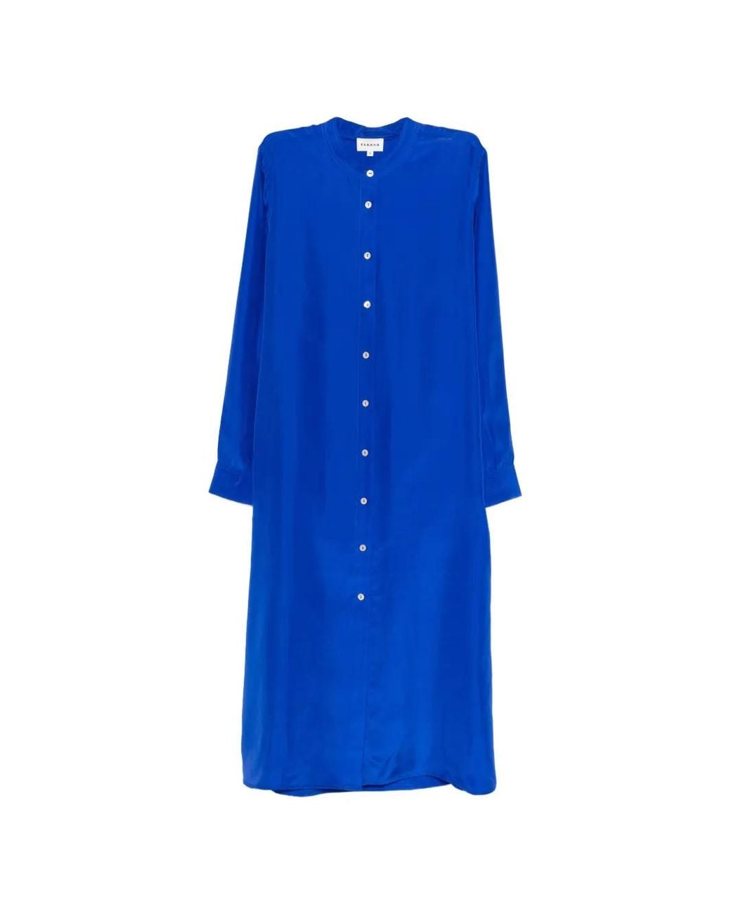 P.A.R.O.S.H. Blue Robe Mi-Longue À Boutonnière