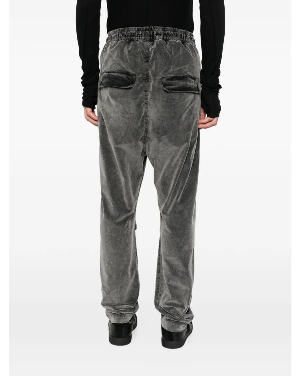 Thom Krom Black Faded-Effect Drawstring Trousers for men
