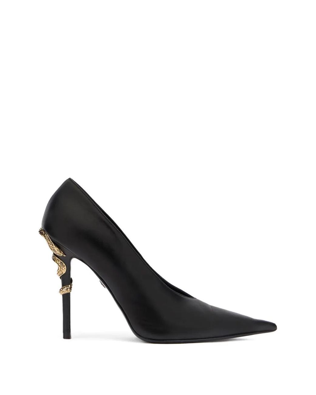 Roberto Cavalli Black Serpentine Pointed-Toe Pumps