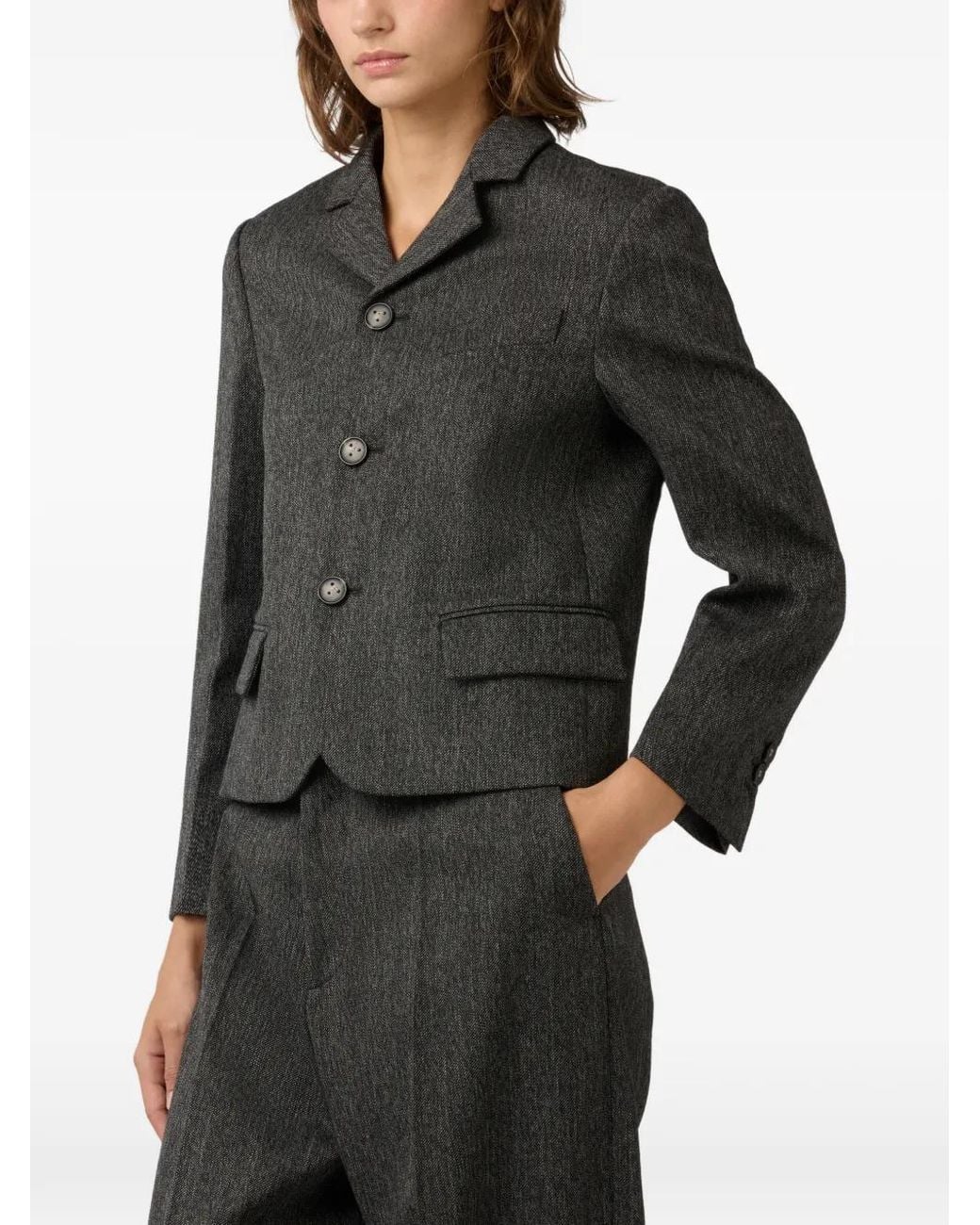 Tod's Black Button-Fastening Cropped Blazer