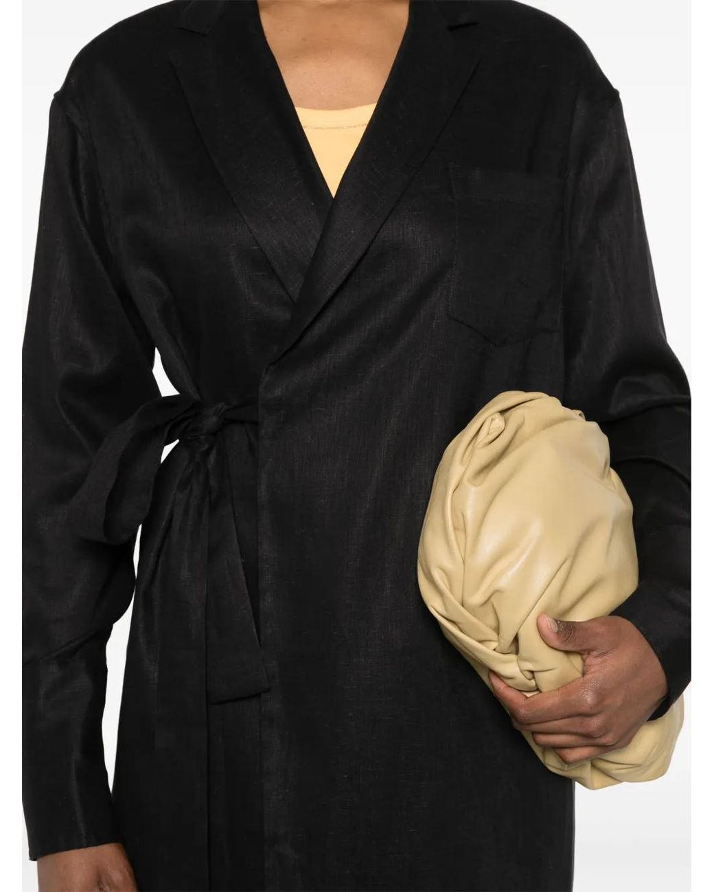 Fabiana Filippi Black Linen Wrap Jacket
