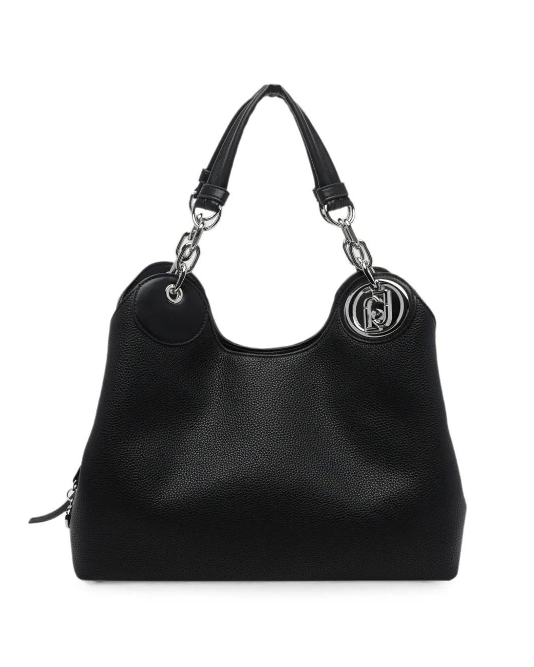 Liu Jo Black Sac Porté Épaule Format Moyen À Plaque Logo Et Détail Chaîne