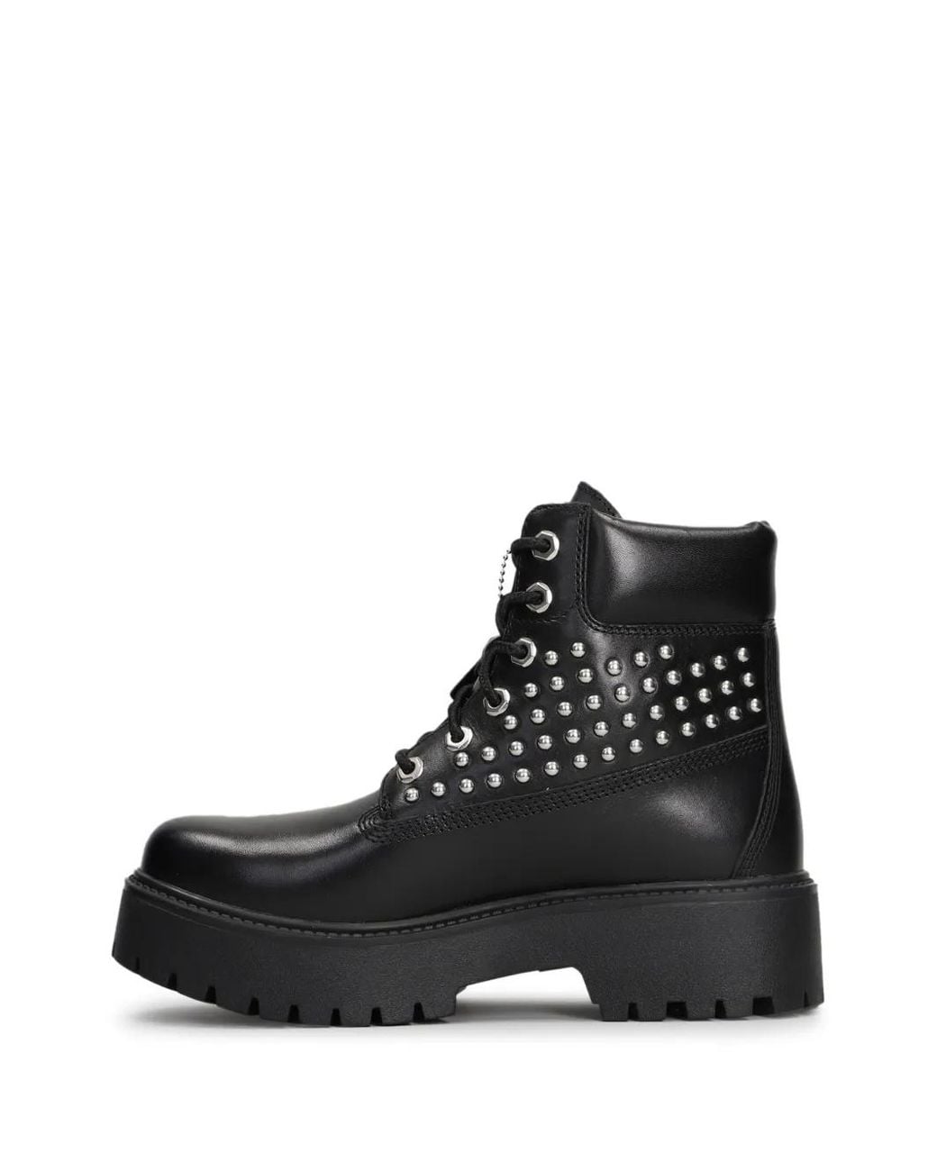 Timberland Black Stone Street Stud-Embellished Lace-Up Ankle Boots
