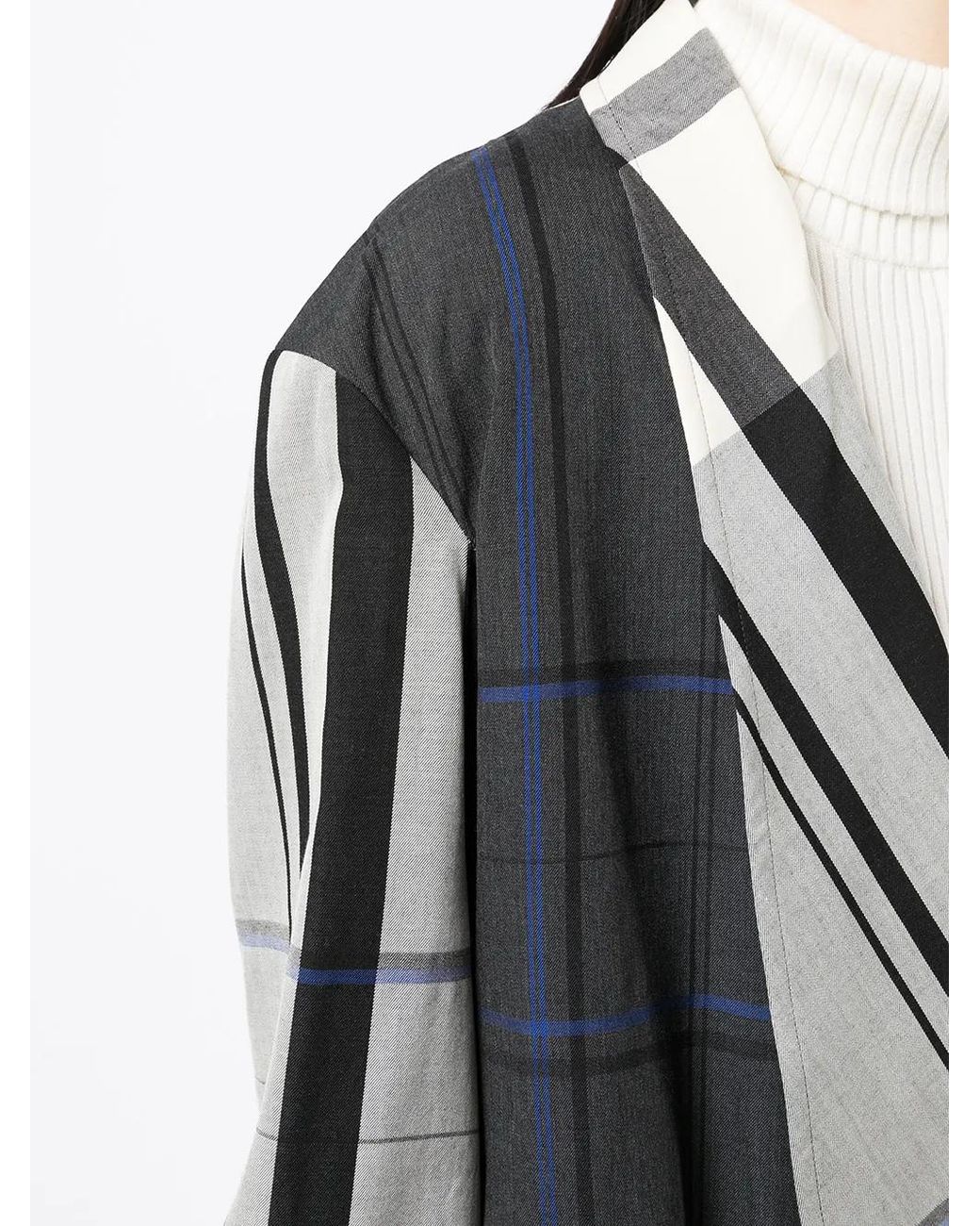 Y's Yohji Yamamoto Multicolor Check Single-Breasted Coat