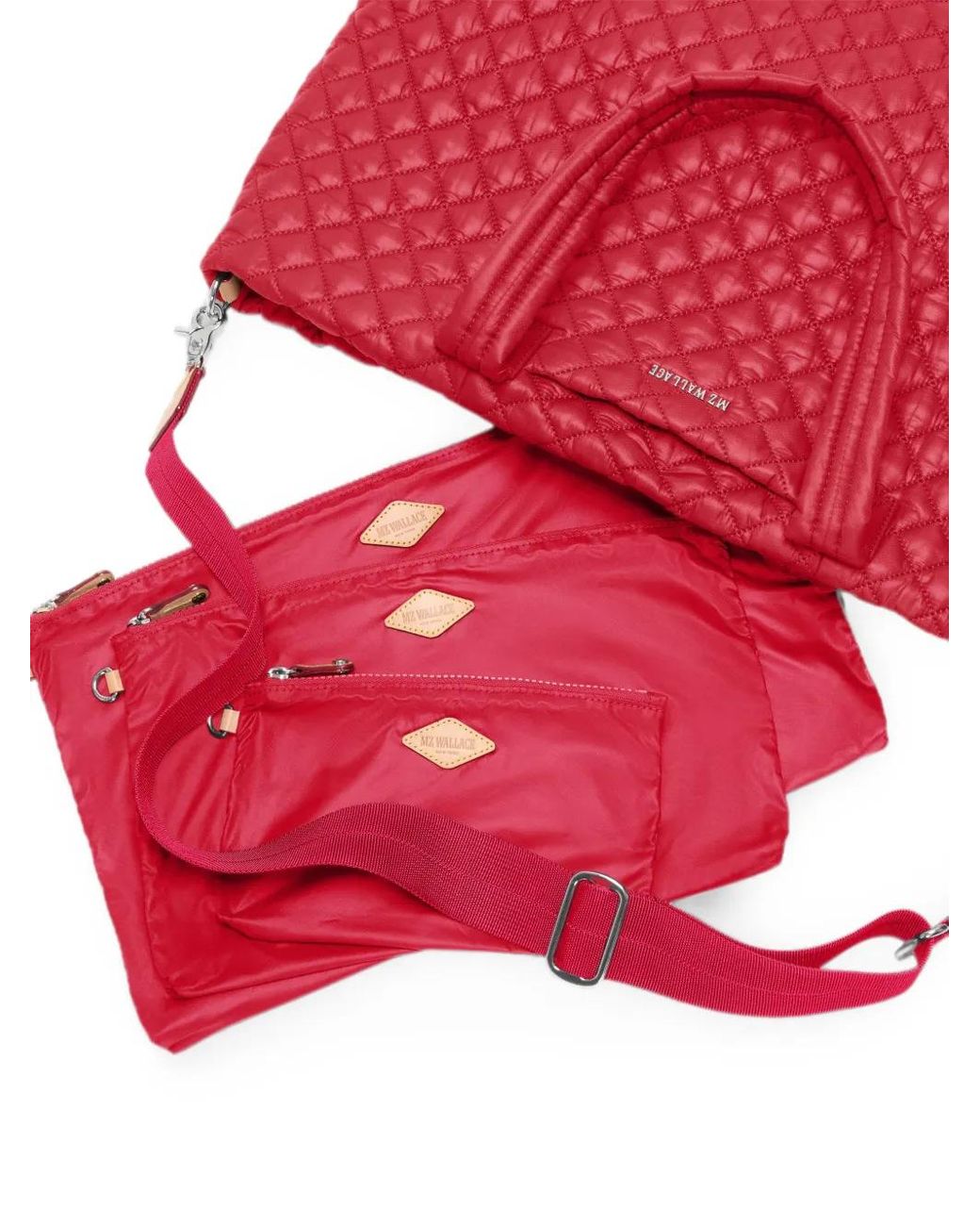 MZ Wallace Red Large Metro Deluxe Quilted Tote Bag