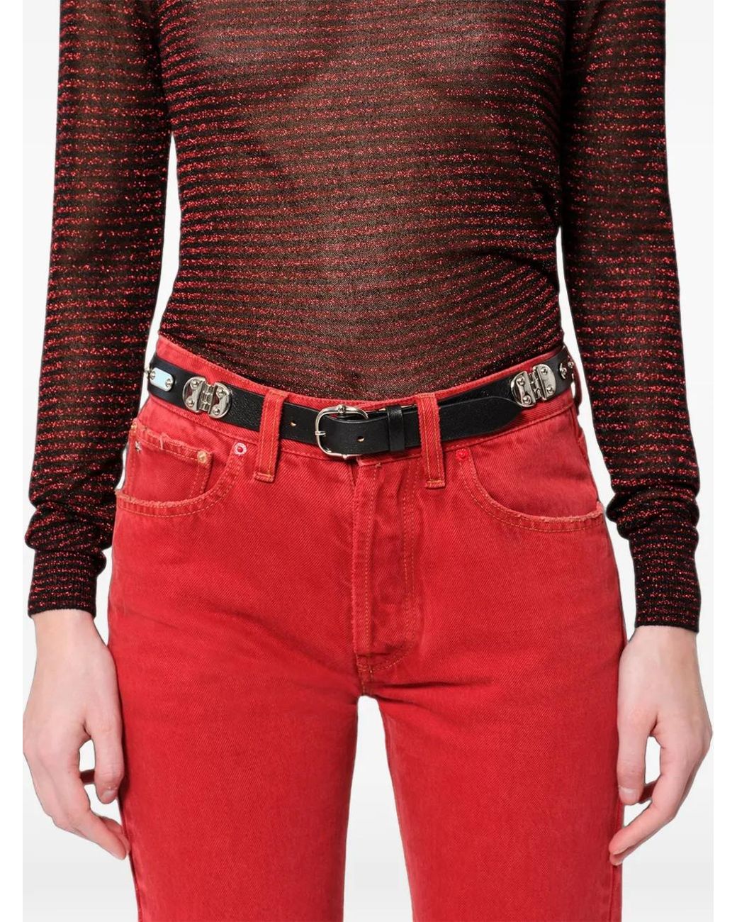 Isabel Marant White Depson Leather Belt