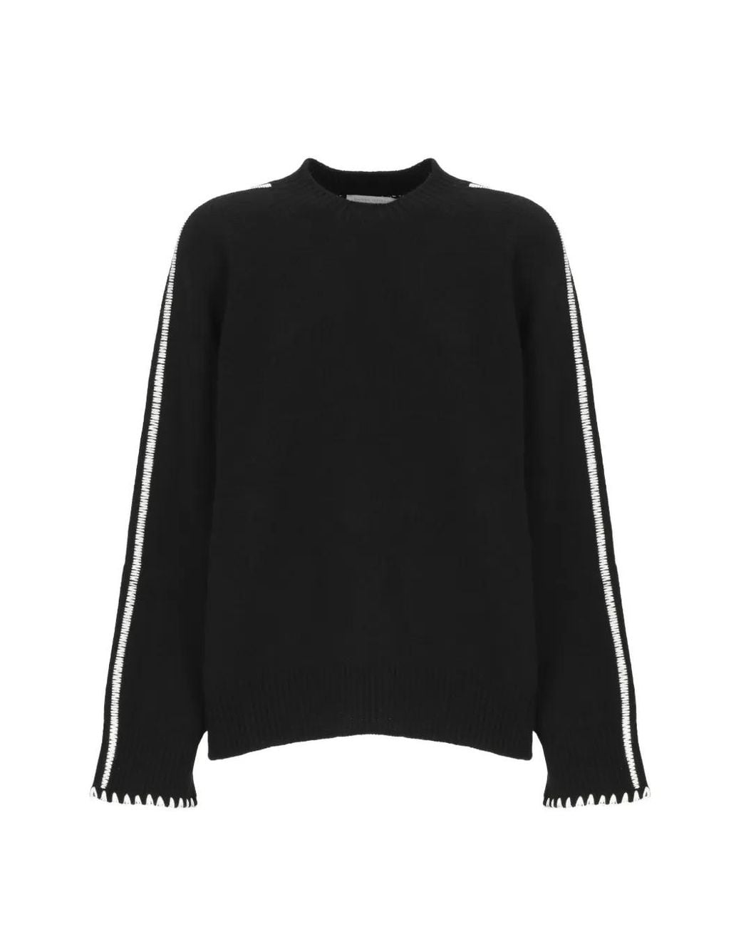 Oliver Lattughi Black Whipstitch-Trim Sweater