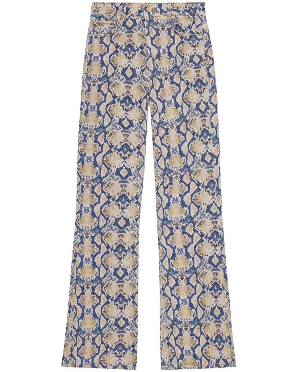 Ganni Multicolor Snake Printed Iry Jeans