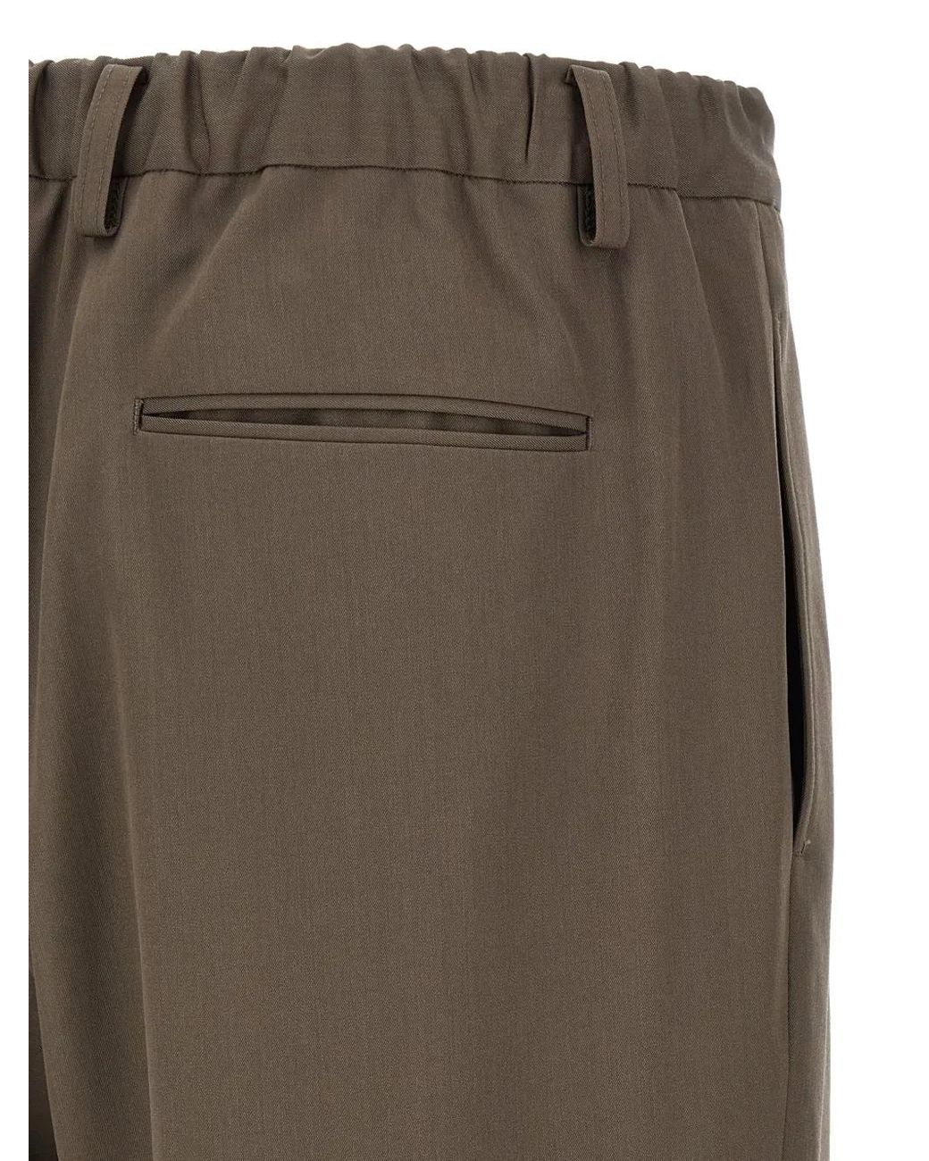stein Natural Easy Pleated Wide-Leg Trousers for men