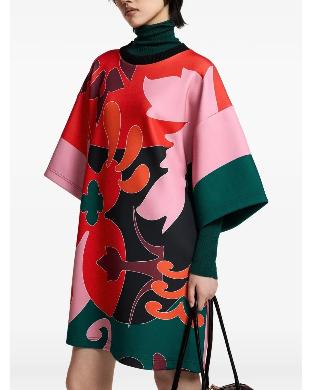 Essentiel Antwerp Red Klassic Abstract Mini Dress