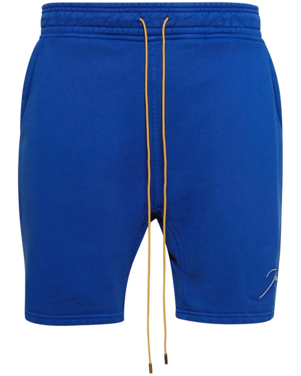 Rhude Blue Logo-Embroidered Drawstring Shorts for men