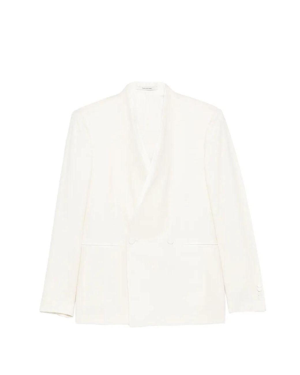 Tagliatore White Alex Satin-Trim Blazer for men