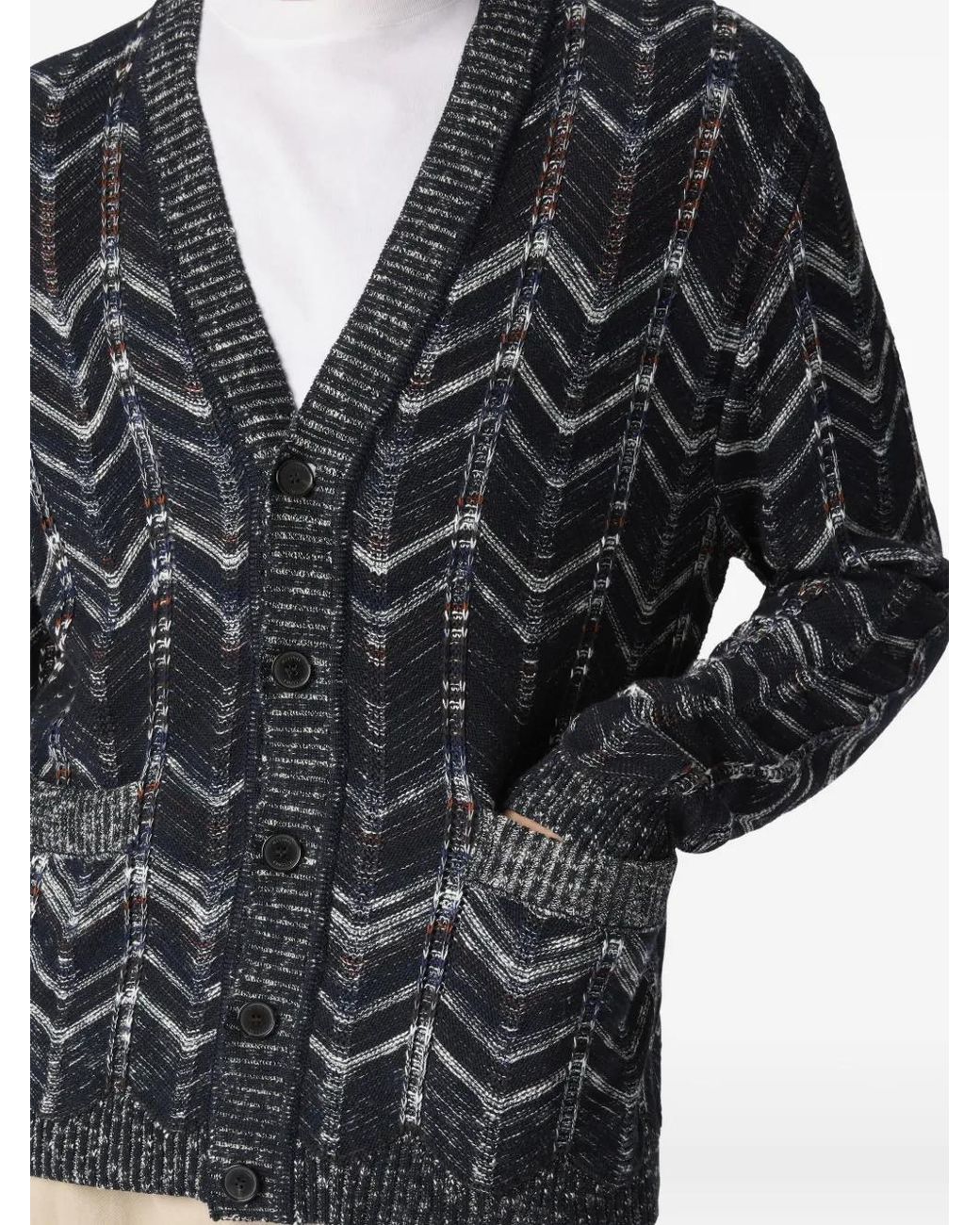 Missoni Black Cardigan V-Neck Cotton Cardigans for men
