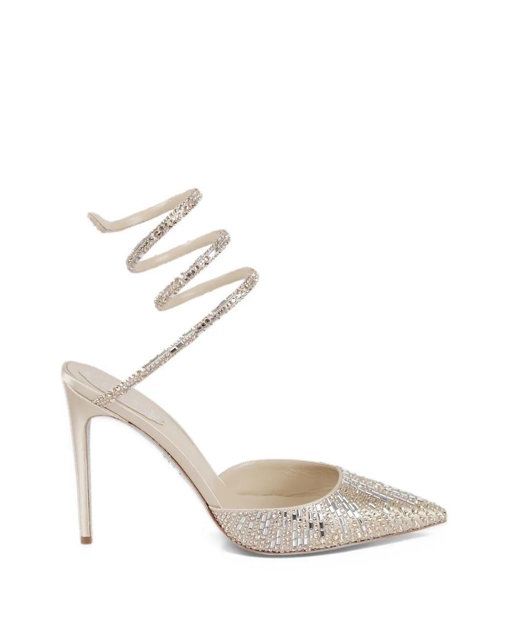 Rene Caovilla Metallic Cleo Crystal-Embellished Pumps