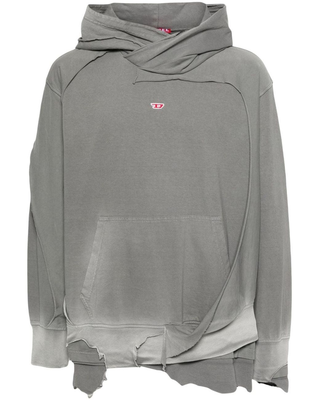 DIESEL Strahoop-N1 Distressed Effect Hoodie in Gray for Men
