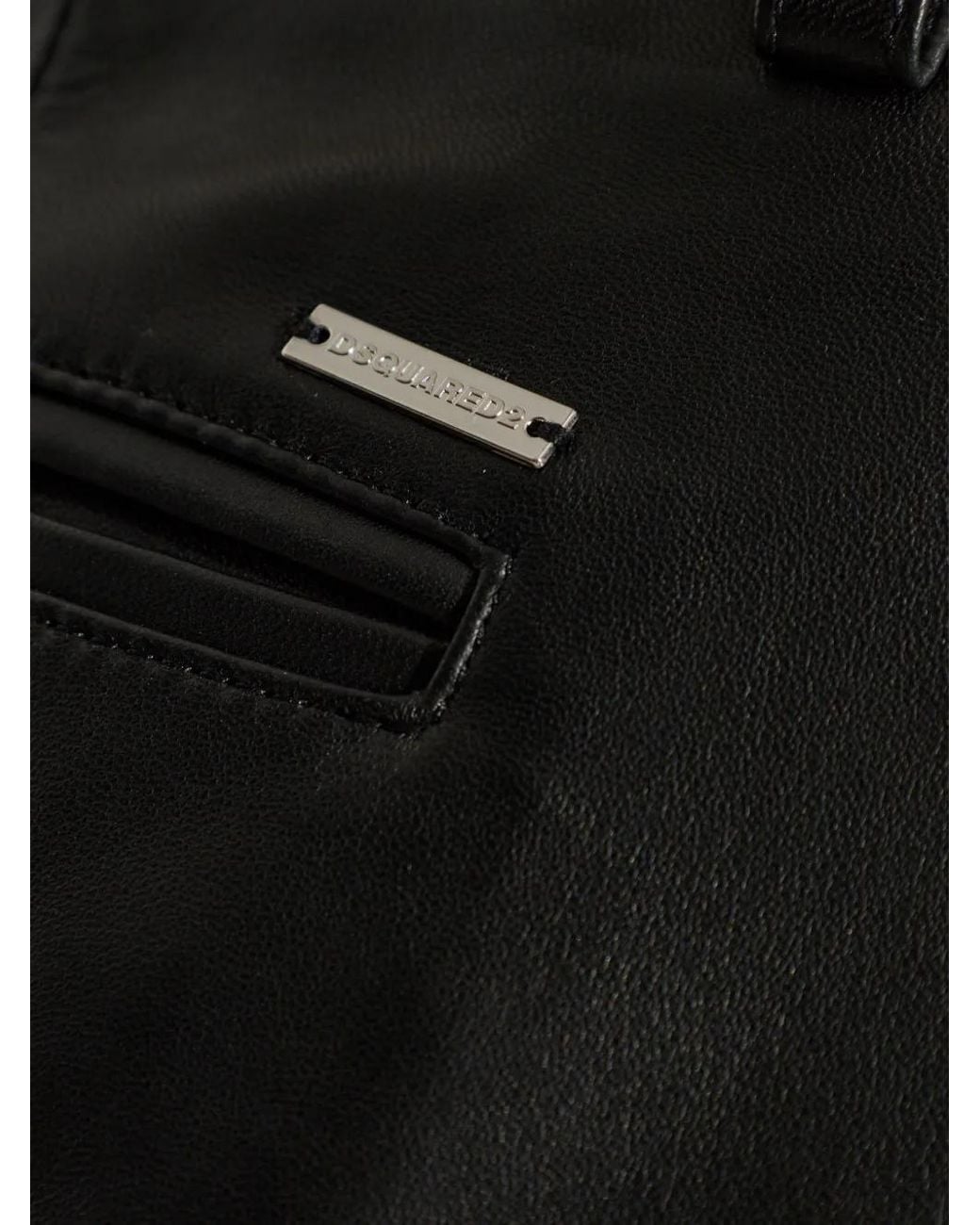 DSquared² Black Leather Trousers