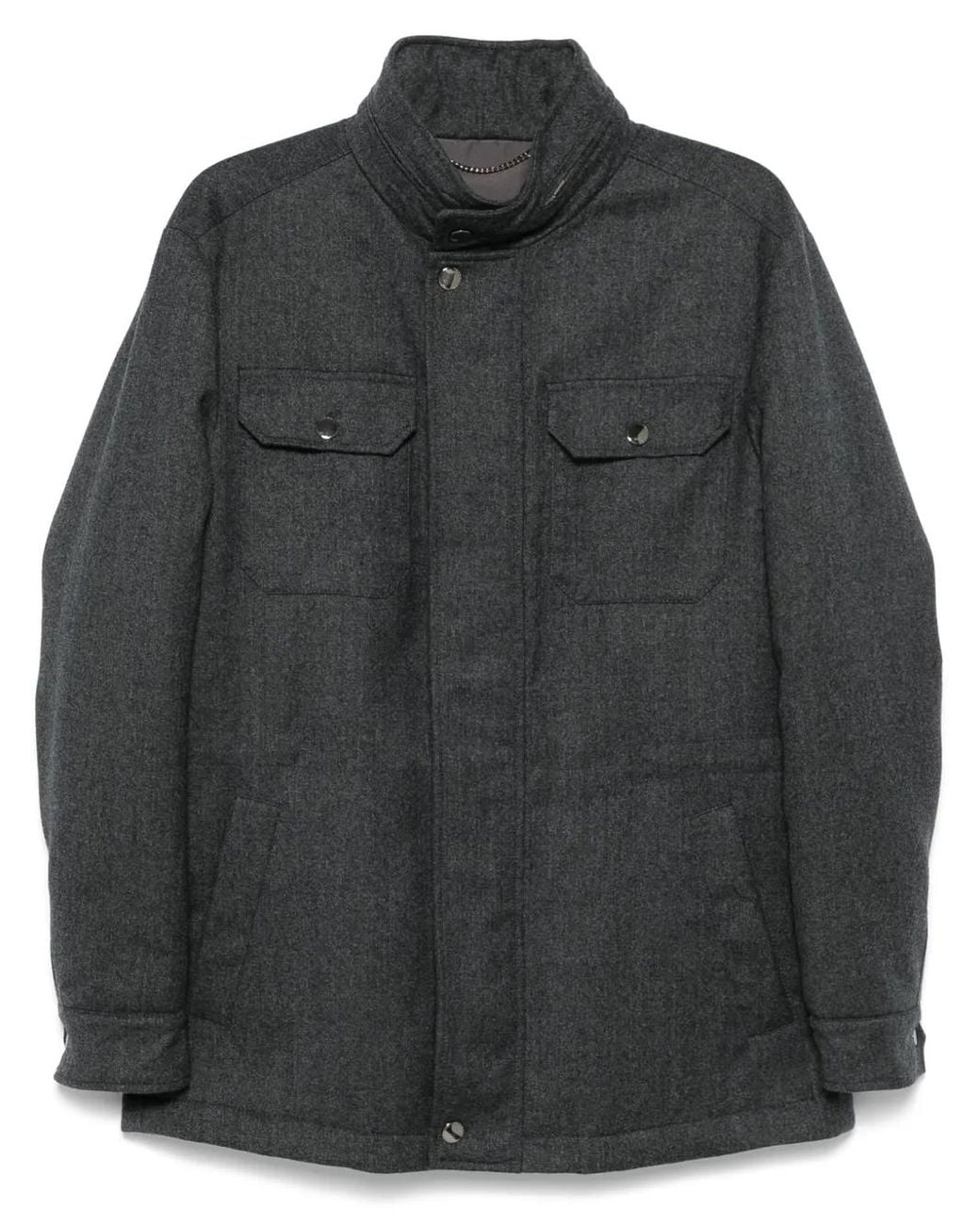Canali Wollen Shirtjack in het Black voor heren