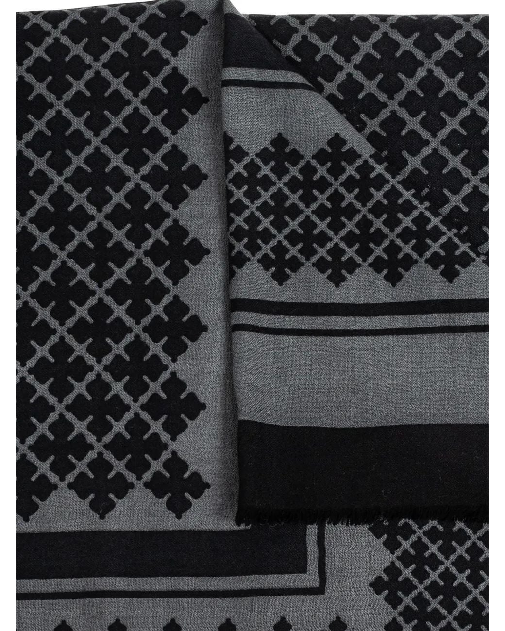 By Malene Birger Black Geometric-Pattern Scarf