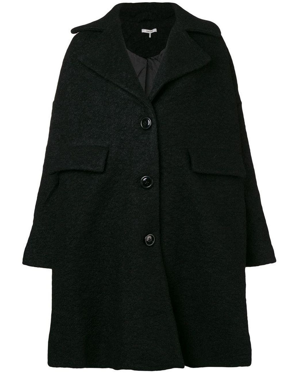 Ganni Oversized Coat Black | Lyst