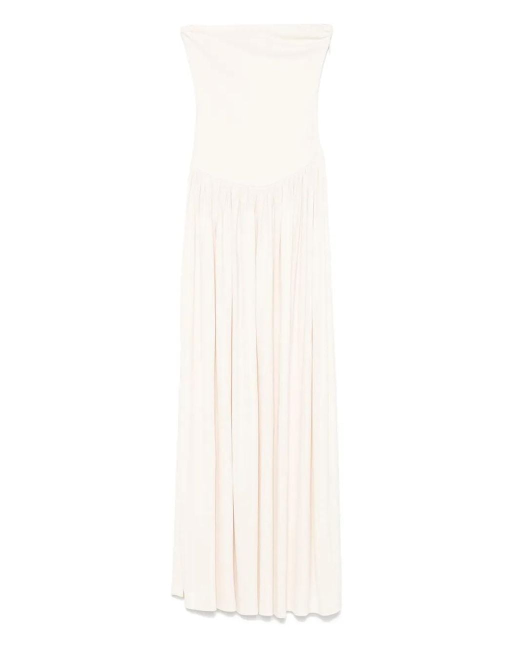 AYA MUSE Strapless Midi-Jurk in het White