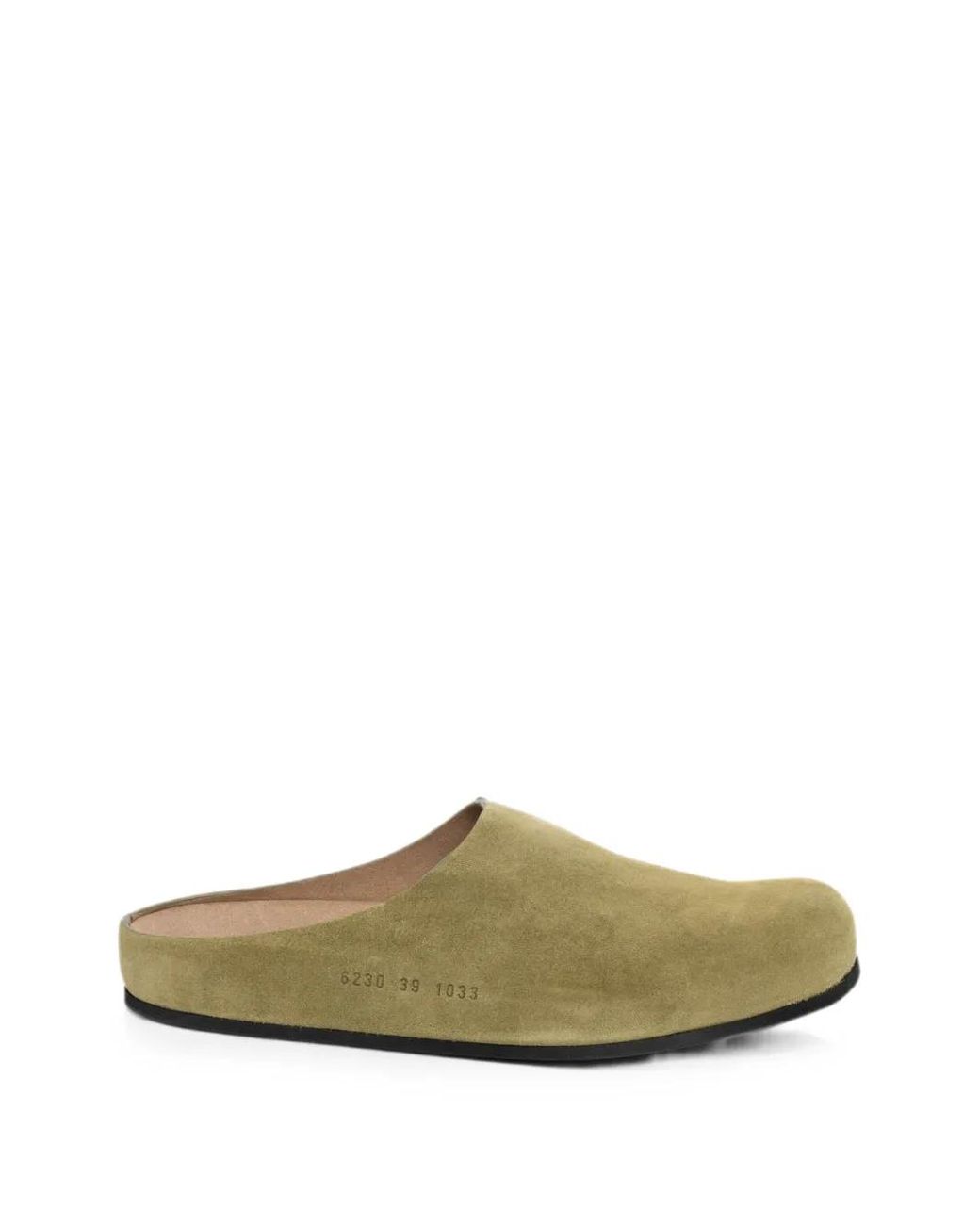 Common Projects Green Suede Slip-On Mules