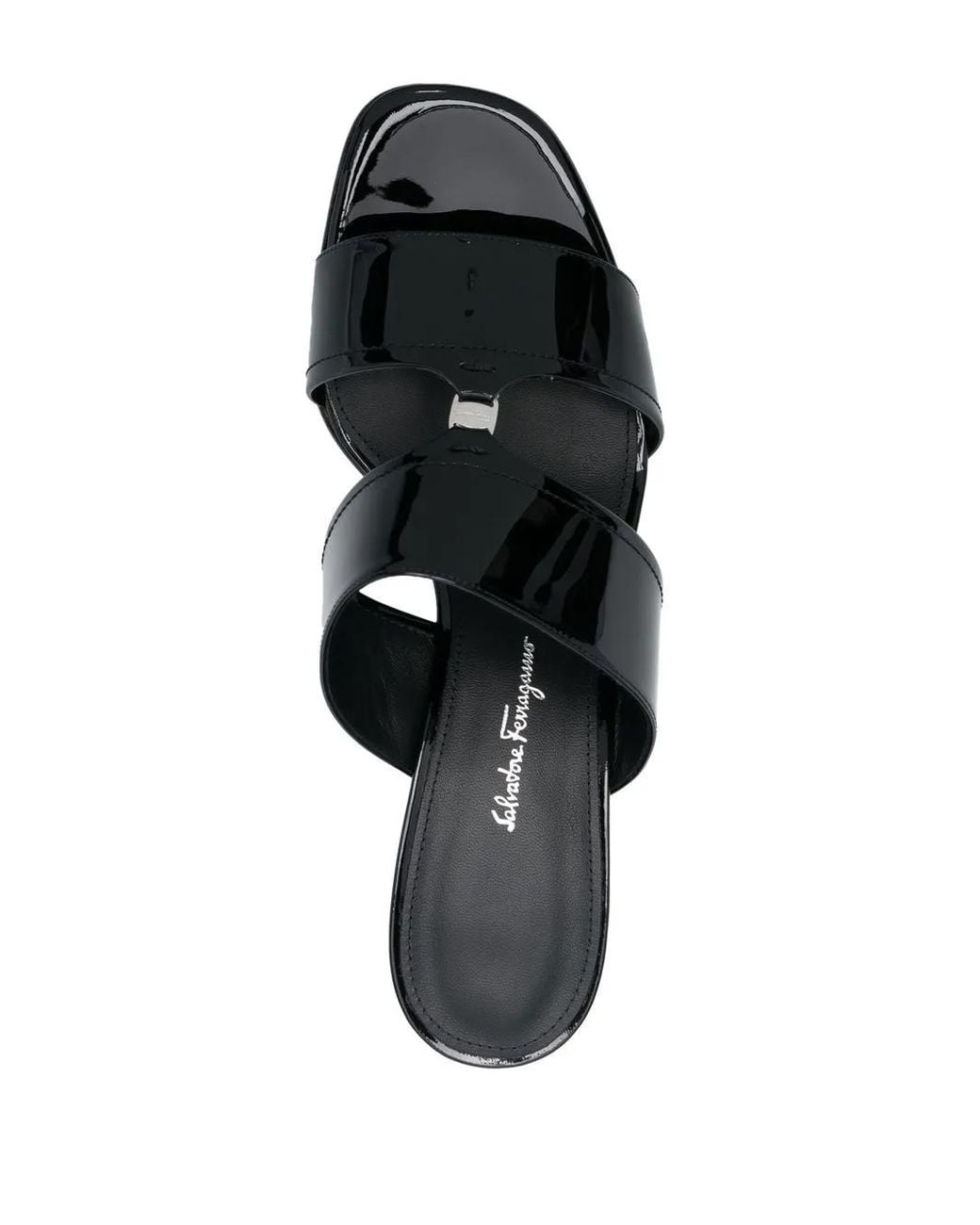 Ferragamo Black Double-Strap Sandals