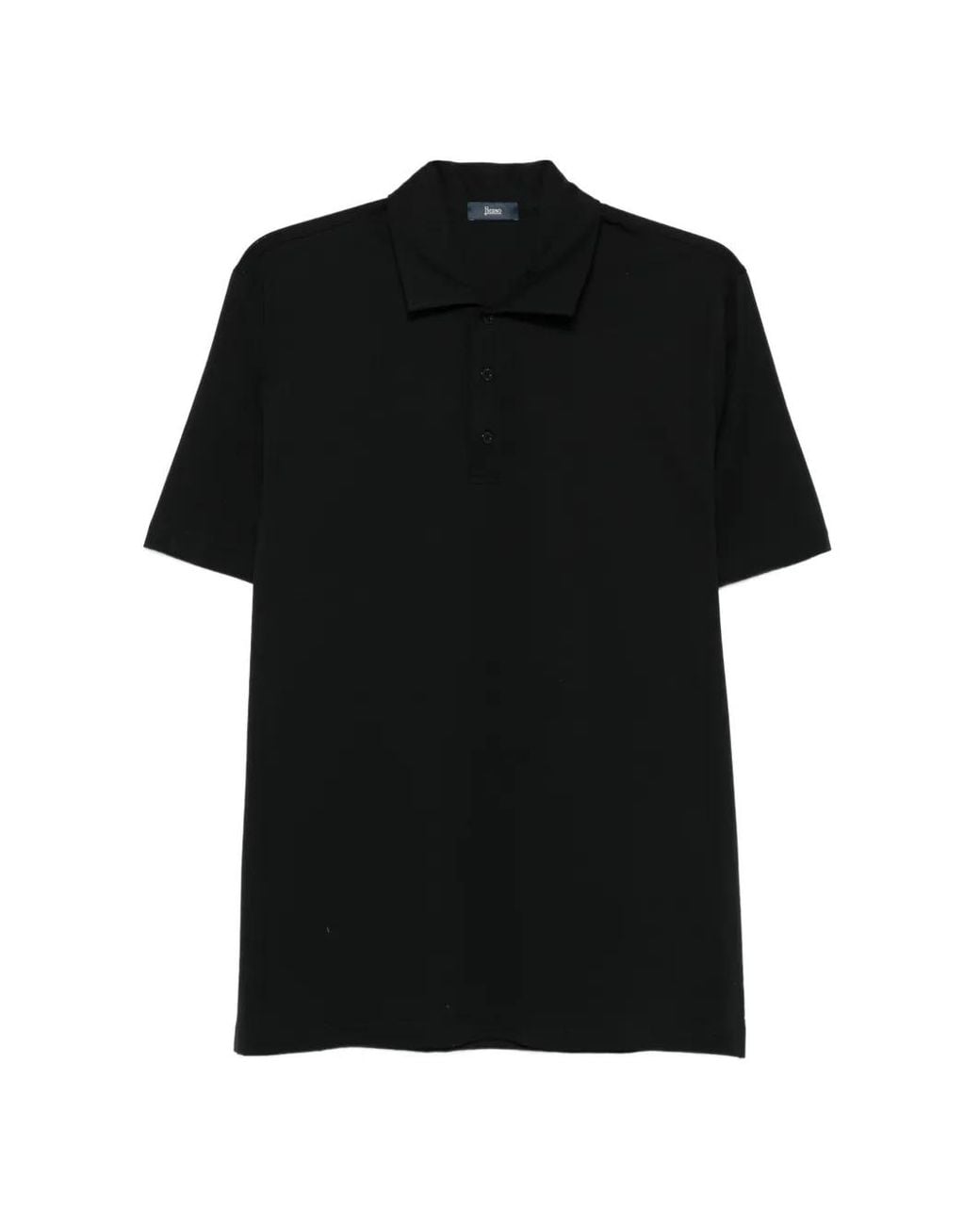 Herno Black Cotton Elastane Jersey Polo for men
