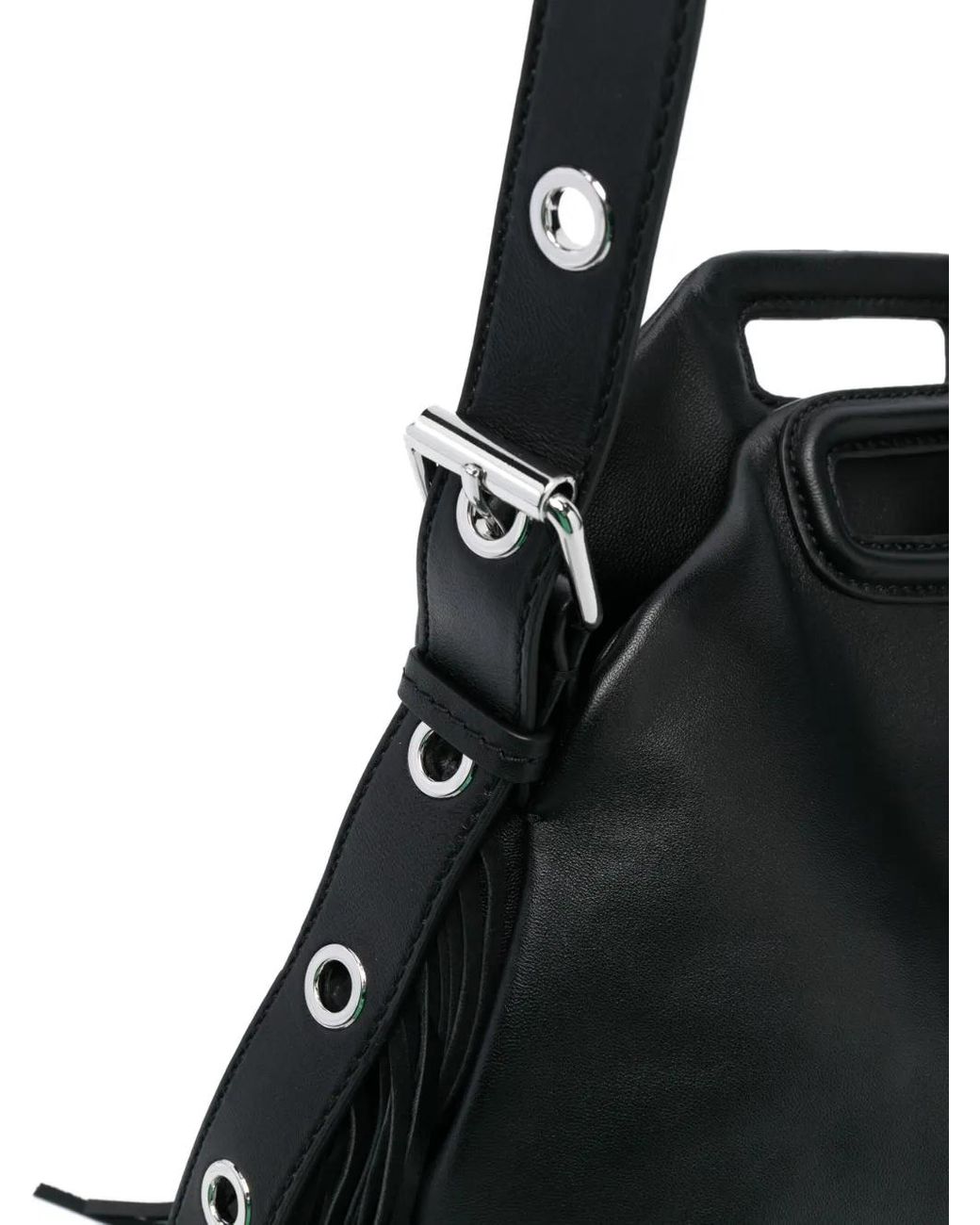 Maje Black Miss M Leather Shoulder Bag