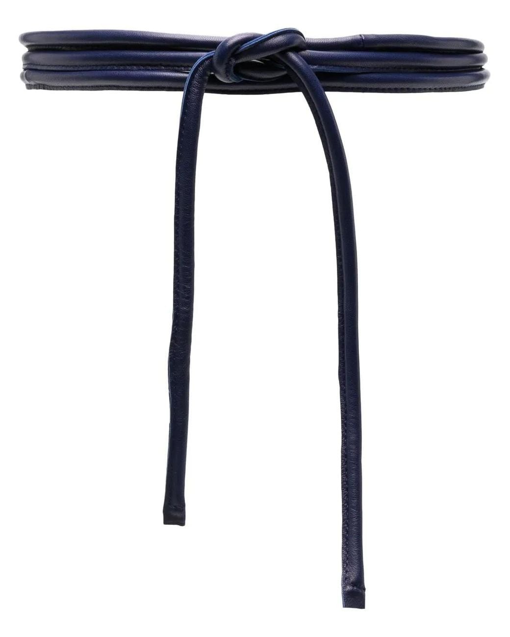 FURLING BY GIANI Blue Tie-fastening Leather Belt